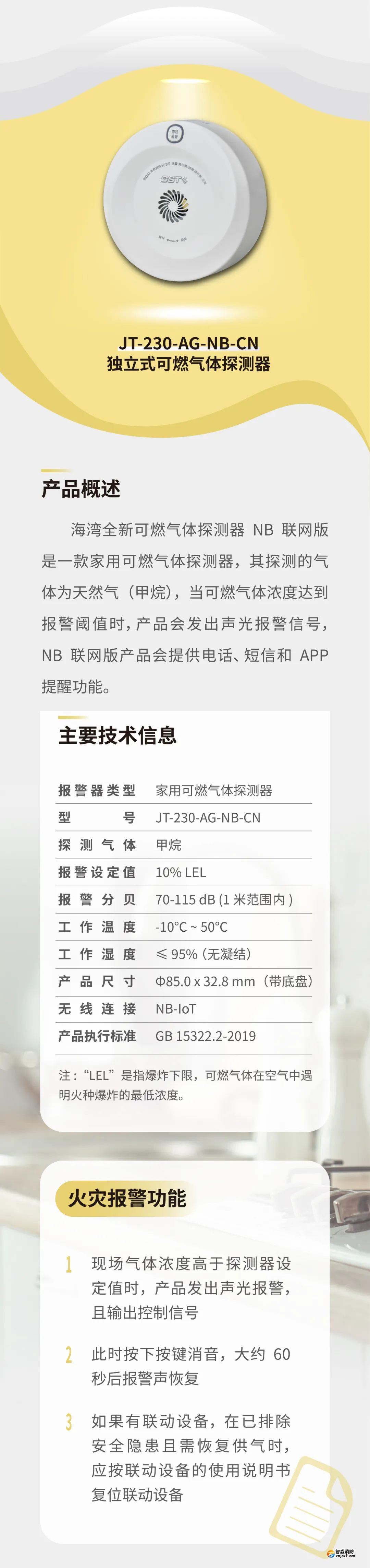 海湾半岛线上官网股份有限公司GST全新一代NB独立式烟感气感探测器参数