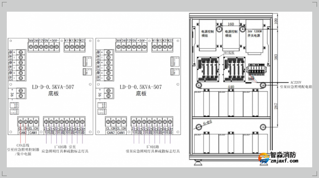 LD-D-1KVA-508半岛线上官网股份有限公司应急灯具专用应急电源接线图