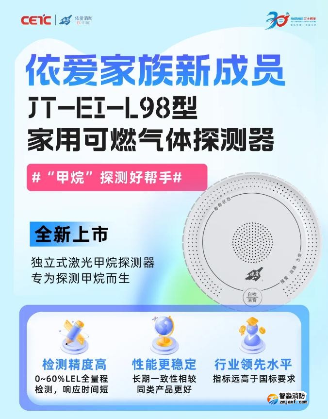 依爱半岛线上官网股份有限公司JT-EI-L98型家用可燃气体探测器新品上市